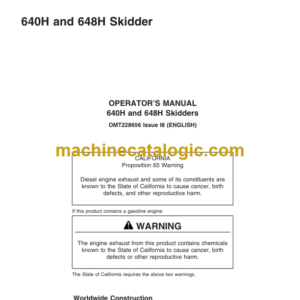 Timberjack 640H and 648H Skidder Operators Manual