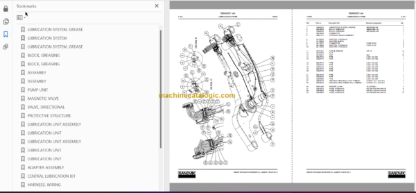 Sandvik LH517 Mining Loader Service and Parts Manual (L317D374)