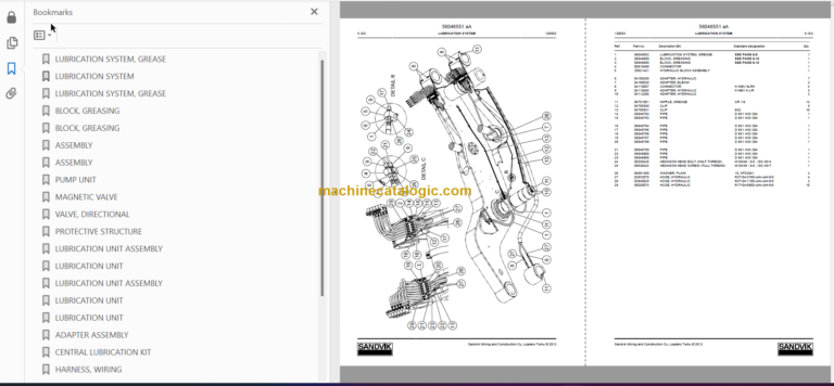 Sandvik LH517 Mining Loader Service and Parts Manual (L317D374)
