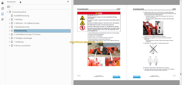 Sandvik LH621 Mining Loader Operator's and Maintenance Manual (L821D433 Swedish)