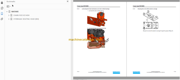 Sandvik DS512i Drill Rig Service and Parts Diagrams (123B76931-1)