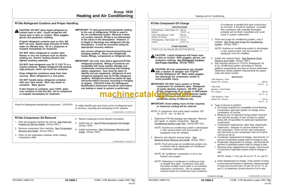 John Deere 310SK 410K Backhoe Loaders With TMC Repair Technical Manual (TM12488)