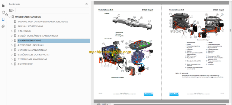 Sandvik DT923i Tunnelling Drill Operator's and Maintenance Manual (SN 121D75623-1 Swedish)