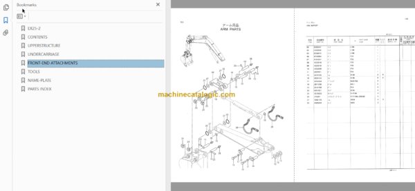 Hitachi EX25-2 Excavator Parts Catalog & Equipment Components Parts Catalog