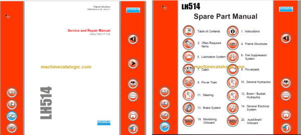 Sandvik LH514 Mining Loader Service and Parts Manual (L814D988)