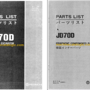 Hitachi JD70D Hydraulic Excavator Parts Catalog & Equipment Components Parts Catalog