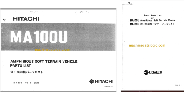 Hitachi MA100U Soft Terrain Machine Parts Catalog & Equipment Components Parts Catalog