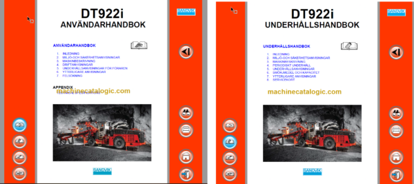 Sandvik DT922i Tunnelling Drill Operator's and Maintenance Manual (118D53738-1 Swedish)