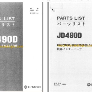 Hitachi JD490D Hydraulic Excavator Parts Catalog & Equipment Components Parts Catalog