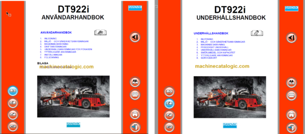 Sandvik DT922i Tunnelling Drill Operator's and Maintenance Manual (119D61465-1 Swedish)