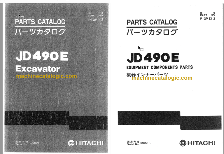 Hitachi JD490E Excavator Parts Catalog & Equipment Components Parts Catalog