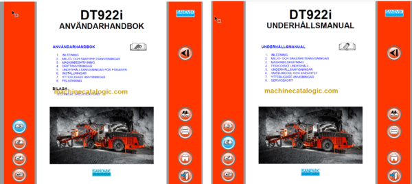 Sandvik DT922i Tunnelling Drill Operator's and Maintenance Manual (SN 120D65039-1 Swedish)