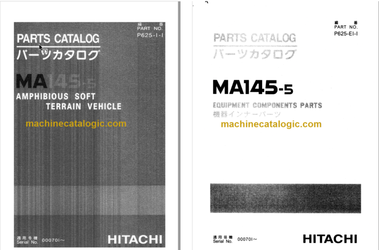 Hitachi MA145-5 Amphibious Soft Terrain Vehicle Parts Catalog & Equipment Components Parts Catalog