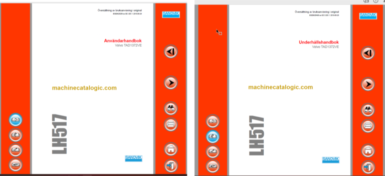 Sandvik LH517 Mining Loader Operator's and Maintenance Manual (L817D619 Swedish)