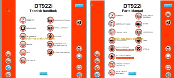 Sandvik DT922i Tunnelling Drill Service and Parts Manual (117D47702-1)