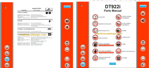 Sandvik DT922i Tunnelling Drill Service and Parts Manual (118D53738-1)