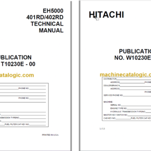 Hitachi EH5000 Rigid Dump Truck Technical and Workshop Manual