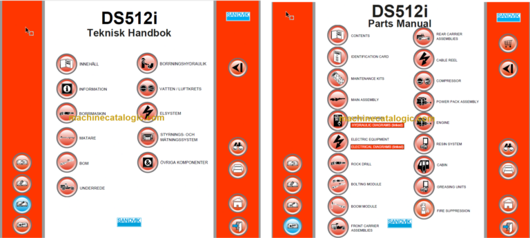 Sandvik DS512i Drill Rig Service and Parts Manual (121B69683-1)