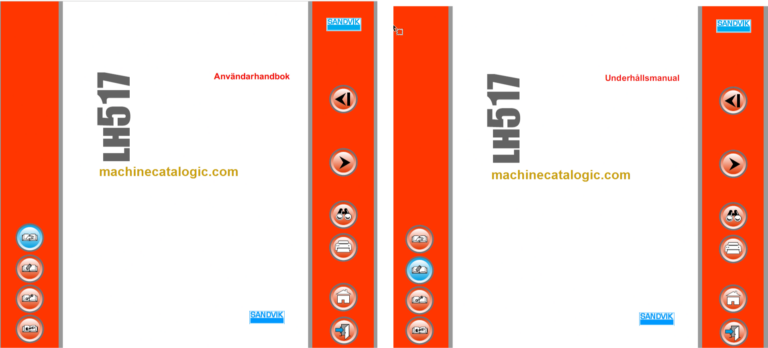 Sandvik LH517 Mining Loader Operator's and Maintenance Manual (L917D216 Swedish) Sandvik LH517 Mining Loader Index: