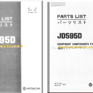 Hitachi JD595D Wheeled Hydraulic Excavator Parts Catalog & Equipment Components Parts Catalog