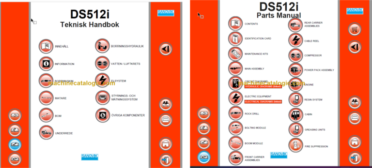 Sandvik DS512i Drill Rig Service and Parts Manual (121B76657-1)