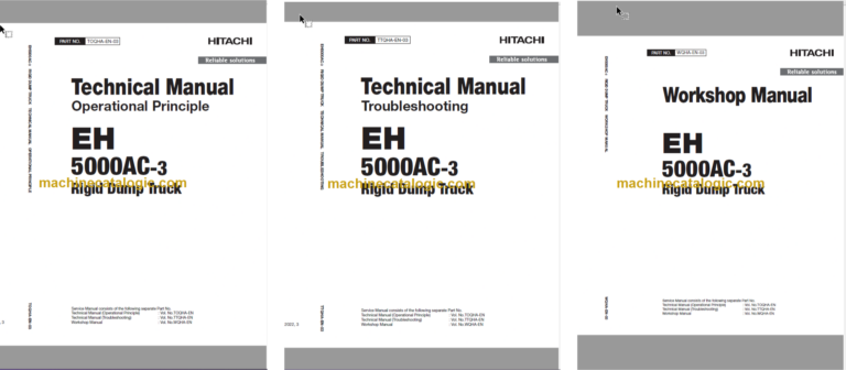Hitachi EH5000AC-3 Rigid Dump Truck Technical and Assembly Procedure and Workshop Manual