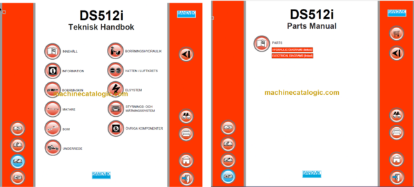 Sandvik DS512i Drill Rig Service and Parts Diagrams (122B78759-1)