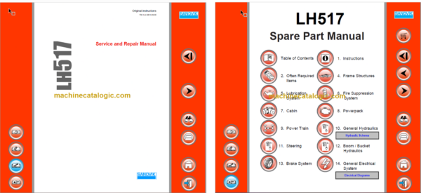 Sandvik LH517 Mining Loader Service and Parts Manual (L117D296)