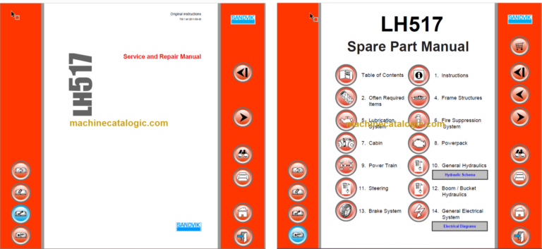 Sandvik LH517 Mining Loader Service and Parts Manual (L117D296)