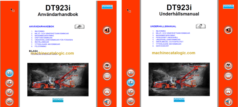 Sandvik DT923i Tunnelling Drill Operator's and Maintenance Manual (SN 121D69906-1 Swedish)