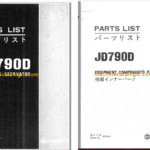 Hitachi JD790D Hydraulic Excavator Parts Catalog & Equipment Components Parts Catalog