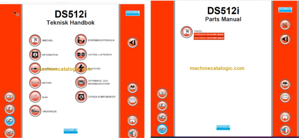 Sandvik DS512i Drill Rig Service and Parts Diagrams (123B76931-1)