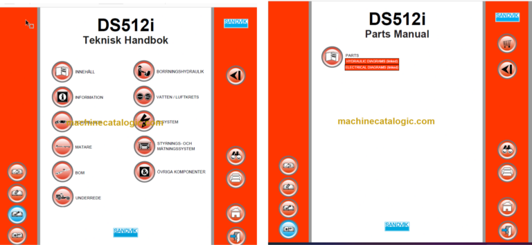 Sandvik DS512i Drill Rig Service and Parts Diagrams (123B76931-1)