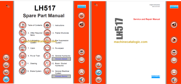 Sandvik LH517 Mining Loader Service and Parts Manual (L317D374)