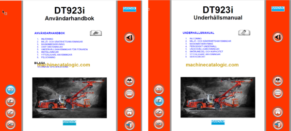 Sandvik DT923i Tunnelling Drill Operator's and Maintenance Manual (SN 121D75623-1 Swedish)