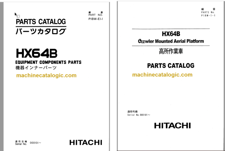 Hitachi HX64B Parts Catalog & Equipment Components Parts Catalog