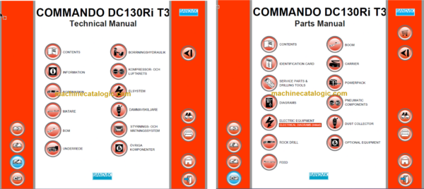 Sandvik Commando DC130Ri Drill Rig Service and Parts Manual (TIER3 50040)