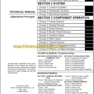 Hitachi CX1100-C Crawler Crane Technical Manual