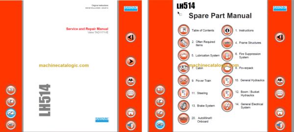 Sandvik LH514 Mining Loader Service and Parts Manual (L914D1006)