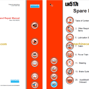 Sandvik LH517i Mining Loader Service and Parts Manual (L517DLMA0A0876)
