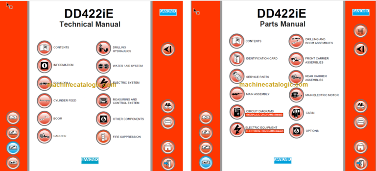 Sandvik DD422iE Drill Rig Service and Parts Manual (117D38013-1)