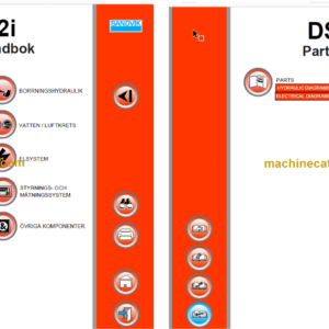 Sandvik DS512i Drill Rig Service and Parts Diagrams (123B83597-1)