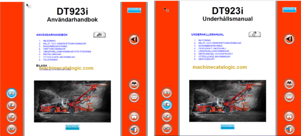 Sandvik DT923i Tunnelling Drill Operator's and Maintenance Manual (SN 121D76935-1 Swedish)