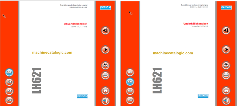 Sandvik LH621 Mining Loader Operator's and Maintenance Manual (L821D448 Swedish)