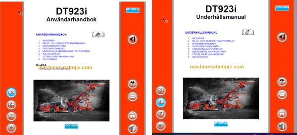 Sandvik DT923i Tunnelling Drill Operator's and Maintenance Manual (SN 122D65038-1 Swedish)