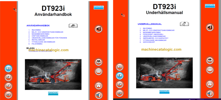 Sandvik DT923i Tunnelling Drill Operator's and Maintenance Manual (SN 122D65038-1 Swedish)