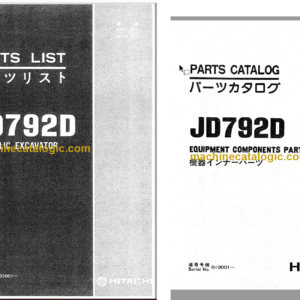 Hitachi JD792D Hydraulic Excavator Parts Catalog & Equipment Components Parts Catalog