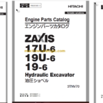Hitachi ZX17U-6 ZX19U-6 Hydraulic Excavator Parts Catalog & Equipment Components Parts Catalog