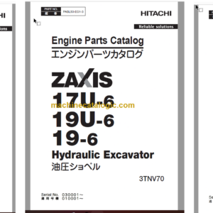 Hitachi ZX17U-6 ZX19U-6 Hydraulic Excavator Parts Catalog & Equipment Components Parts Catalog