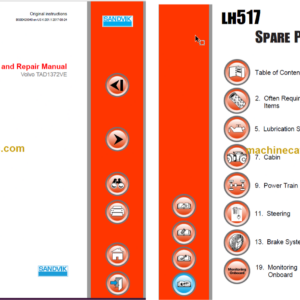 Sandvik LH517 Mining Loader Service and Parts Manual (L717D576)